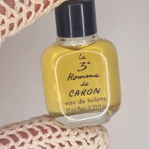 Vintage jaren 1980 Le 3e Homme De Caron Eau de toilette miniatuur | 10 ml | 0,33 fl. oz.