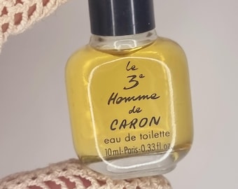 Jaren vintage 1980 Le 3e Homme De Caron Eau de toilette miniatuur / 10 ml / 0,33 fl. onz.
