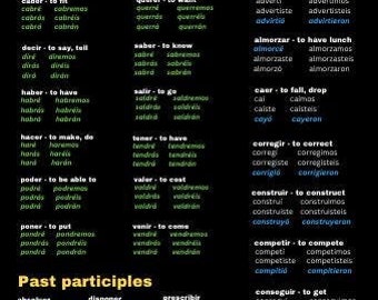 Spanish Irregular Verbs List (Digital File)