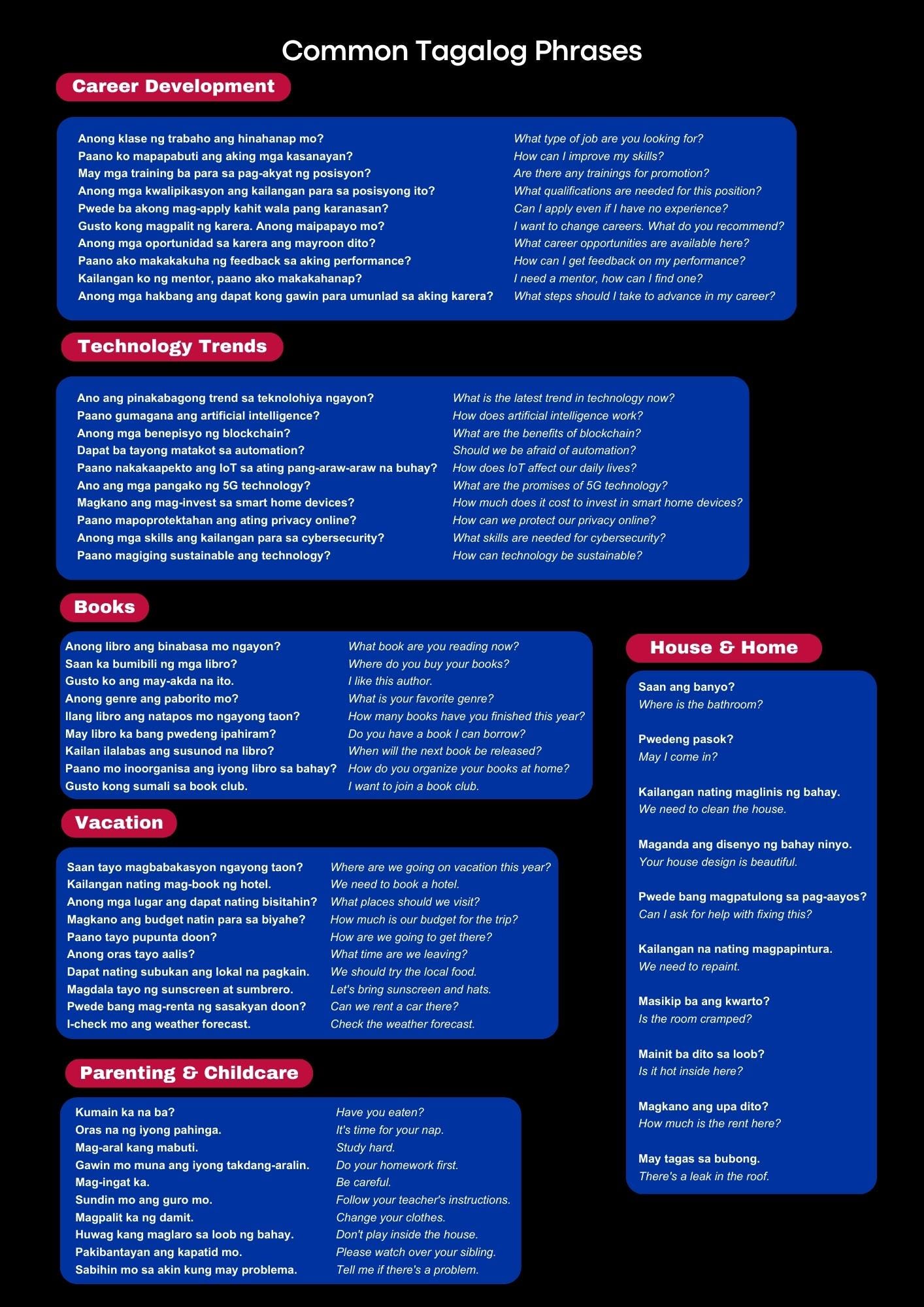 Common Tagalog Phrases (digital File) - Etsy