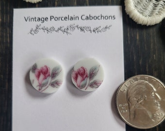 Cabochon broken china porcelain vintage antique bead embroidery electroforming silversmithing