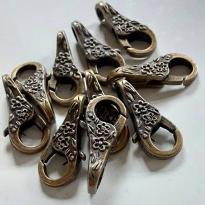 Antiqued Brass FLORAL Clasps you get 10 Clasps image 3