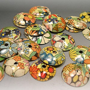 Metal Tin Vintage Floral Bead Caps Donna Millard jewelry bracelets earrings COSMOS image 3