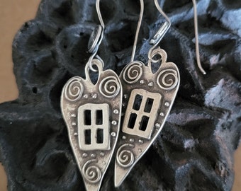 Sterling silver earrings boho bohemian jewelry fashion garden  valentines day home house cottage gift for her wife