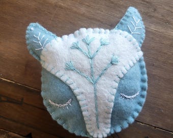 Peluche de fieltro para guardería, regalo para bebé, decoración del hogar, estilo cottagecore, color azul