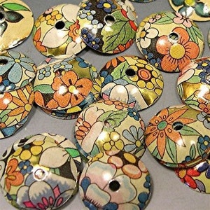 Metal Tin Vintage Floral Bead Caps Donna Millard jewelry bracelets earrings COSMOS image 1