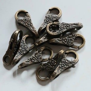 Antiqued Brass FLORAL Clasps you get 10 Clasps image 4