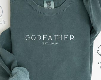 Personalisierter Pate Komfort Farben Sweatshirt Geschenk für ihn, Pate Vorschlag Pullover, benutzerdefinierte Komfort Farbe Shirt für den zukünftigen Paten
