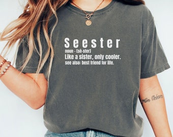 Seester Substantiv Komfort Farben Shirt, Seester Definition T-Shirt, Geschenk für Schwester, beste Schwester Geschenk, lustiges Spruch Shirt Unisex Tee Geschenk für Sie