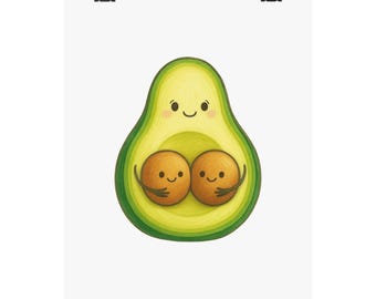 Mamacado Zwillinge Kunstdruck, Mamacado Zwillinge Kunstdruck, Minimalistisches Zwillings Schwangerschafts Poster, Premium Matt Kunst