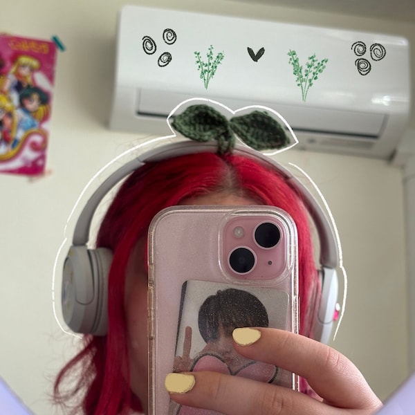 Crochet Leaf Sprout Headphone Accessories