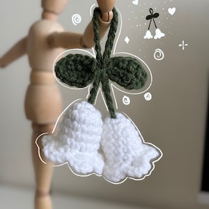 Lilly of the Valley Crochet Headphone Accessory Keychain