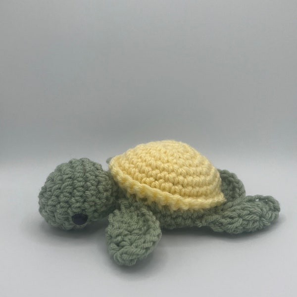 Mini Plush Baby Crochet Sea Turtle | Crochet Turtle | Handmade Plush Acrylic Yarn