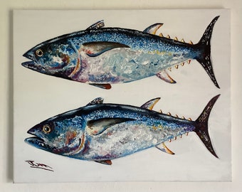 Acryl-Ölgemälde-Studie von Thunfisch auf Leinwand