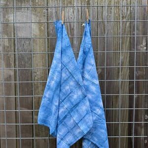 Set of 2 100% Cotton Shibori Indigo Dyed Tea Towels