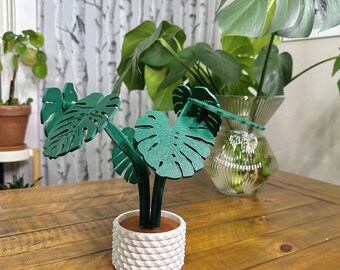 Monstera Coaster Plant Set: 6 Leaf Coasters for Plant Lovers - 3D Printed