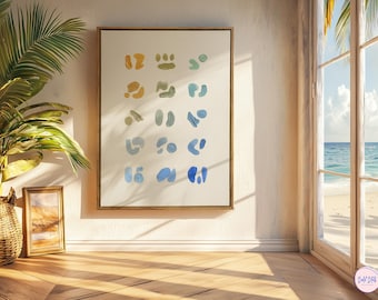 Sunset Gradient Wall Art | 3D Coastal Modern Painting | Wabi Sabi Beach Inspired Art