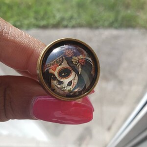 Sale! Candy Skull Halloween/Bruja Ring. Free Ship