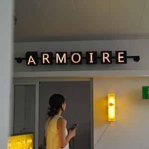 Custom Acrylic Overhead Sign: Metal Tube Linking, Shop & Event Decor