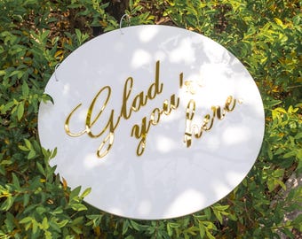 Wedding Welcome Sign - 15.7x15.7 inches Acrylic with Custom Gold 3D Letters