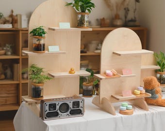 Birch Plywood Display Shelf: Modern Minimalist Shop Rack