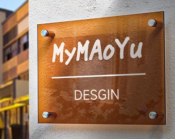 Custom Acrylic Business Sign: Semi-Transparent Studio Signboard