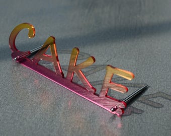 Semi-transparent Acrylic Lettering Stand - Custom Cake Shop Decor, Desktop Display Sign, Shop Merchandising Props