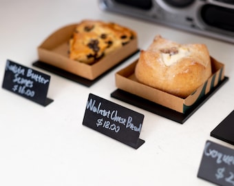 Desk Decor Powder-Coated Metal Mini Tags - Handwritten Price Indicators for Bakeries and Cafés