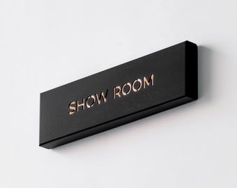 Custom Metal Lacquered Cut-Out Door Sign - Reception Room Sign, Modern Business Signage