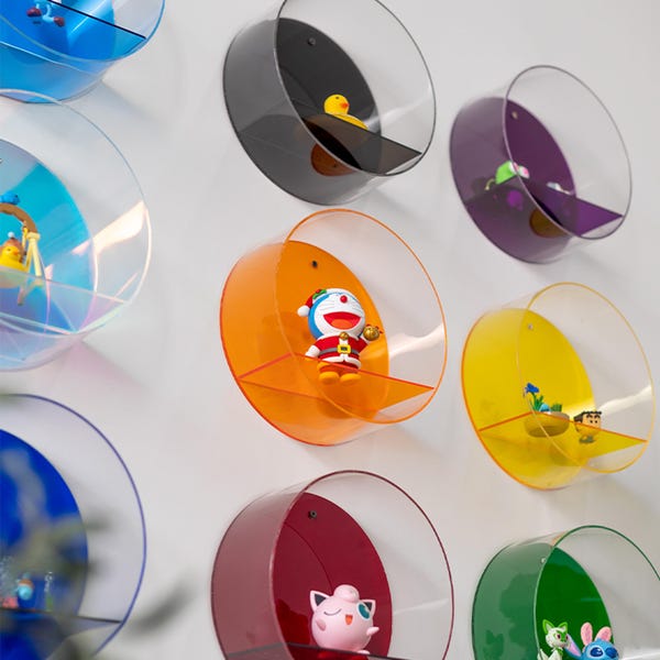 Estantes de pared acrílicos de 20 cm (8"), soportes de exhibición multicolor para decoración del hogar, oficina o fiestas.