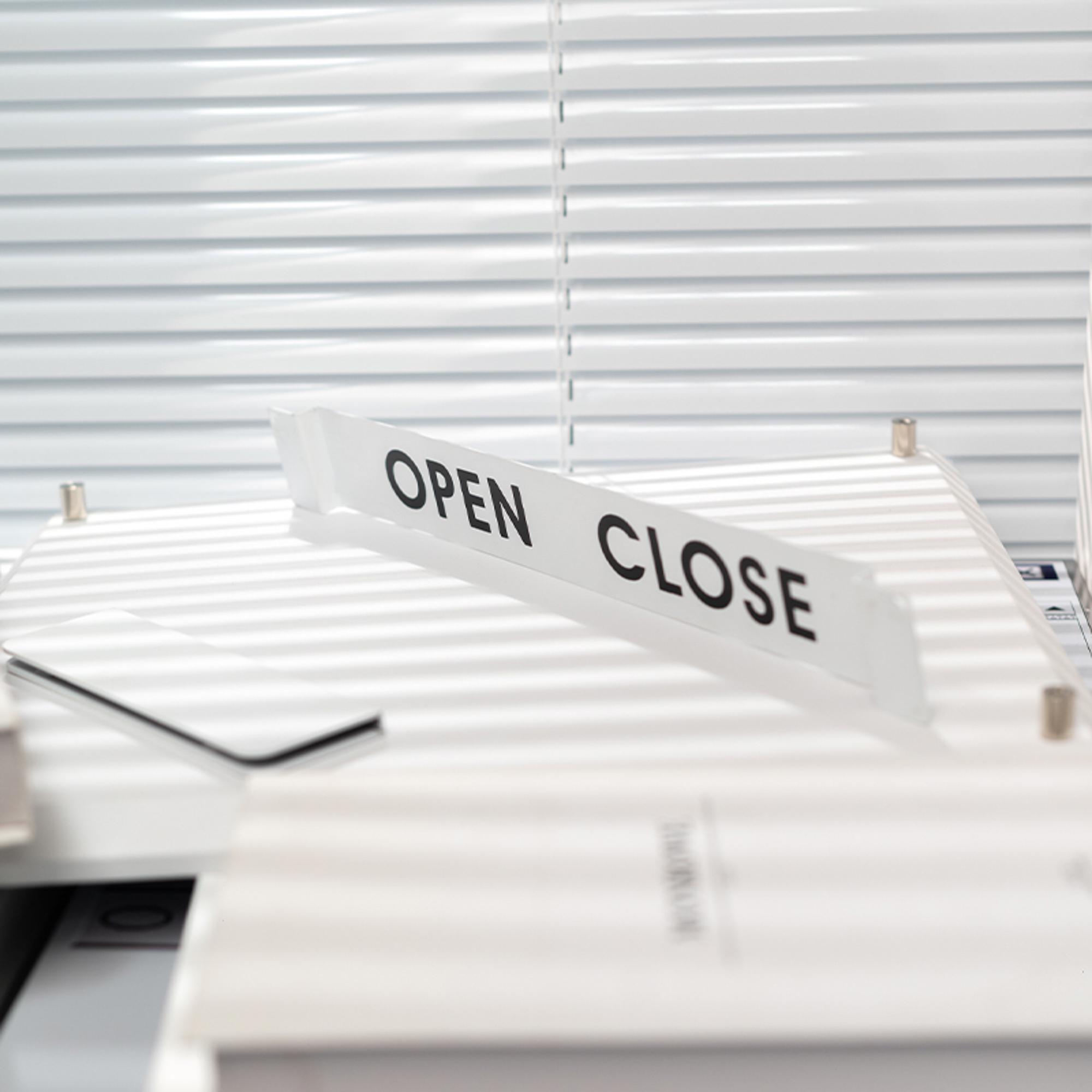Double-sided Metal Door Sign - for Glass Doors Slide to Show Open ...