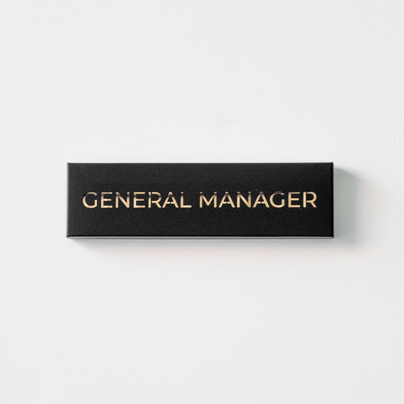 General Manager Lettering Custom Metal Lacquered Cut-out Door Sign - Reception Room Sign, Modern ...