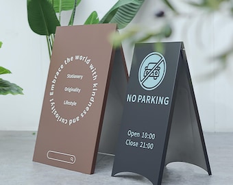 Foldable A-Frame Sign - Double-Sided Display, Customizable Content, Ideal for Shop Entrance Signs