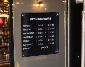 10" magnetisch bord voor kantooruren voor glazen deur Zachte magneetnummers DIY Cafe Restaurant-display