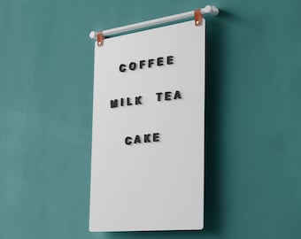Magnetic Letter Menu Board: Wall-Mounted Cafe Decor (15.75in x 23.54in)