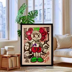 Original Pop Art Canvas Painting: Hand-Painted, Signed by Ulas Bakir
