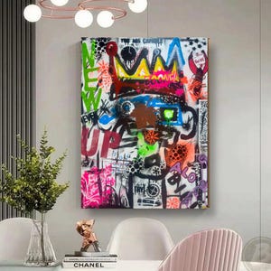 Original Pop Art Painting on Wood | Bold Abstract Acrylic Artwork | Urban Graffiti Style Wall Art | Vibrant Abstract Acrylic Painting