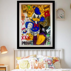 Donald Duck Pop Art Canvas: Signed Original Artwork by Ulas Bakir