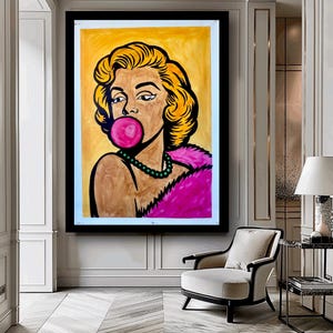 Marilyn Monroe Pop Art Painting: Original Acrylic Canvas Portrait