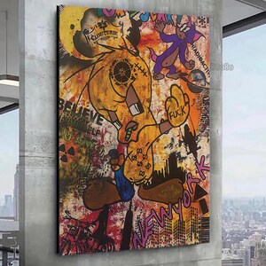 Vibrant Stretched Canvas Art: Colorful Graphic Print on Sustainable Canvas