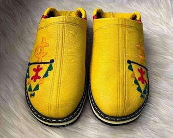 Elegant Moroccan leather slippers - Original Crafts