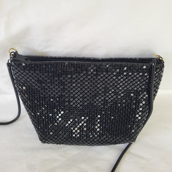 Vintage La Regale Mesh Evening Bag Black Small Handmade 60s/70s