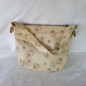 Vintage Lumured Caviar Beadette Handbag, Floral Beaded, 1950s USA