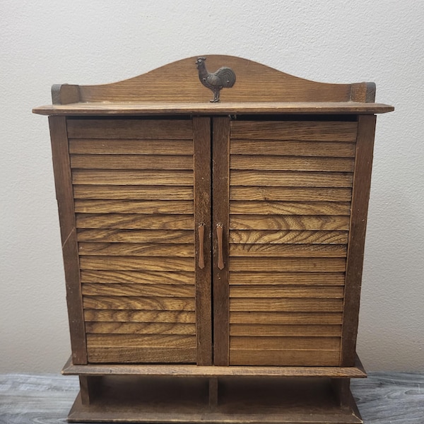 Vintage Wooden Wall Mount Spice Cabinet/Apothecary, Japan 1970s