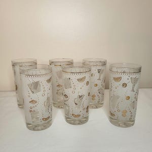 Set of Vintage Gailstyn Sutton Frosted Tumblers/Collins Glasses, 6 Count, MCM Drinkware
