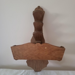Organizador de parede de madeira vintage feito à mão, 3 compartimentos para correspondência, MCM
