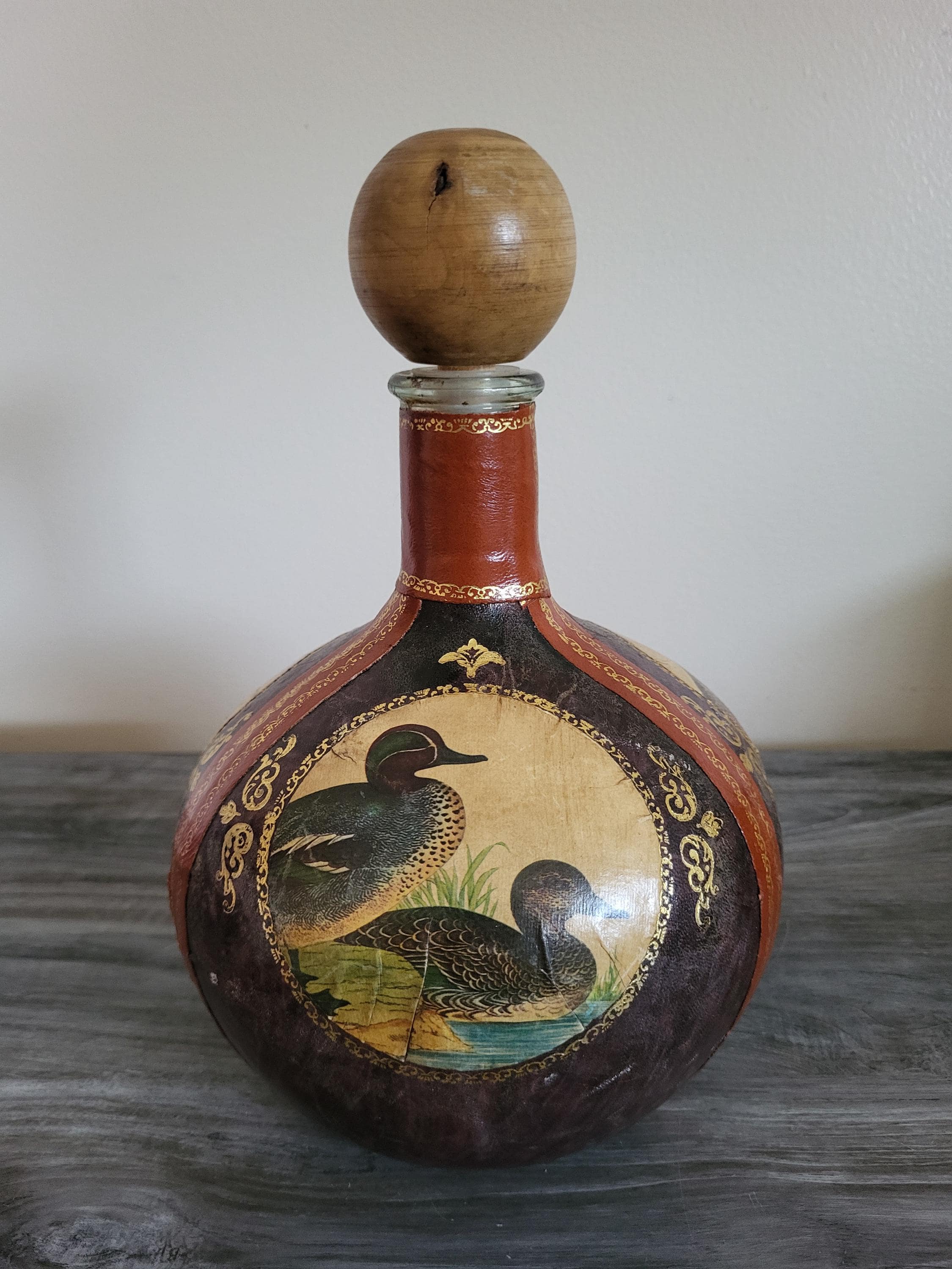 Vintage Leather Decanter Duck - Etsy