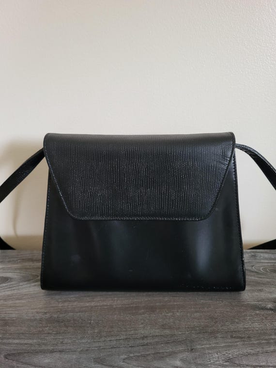 Vintage Liz Claiborne Black Leather Convertible Shoulder Bag  display picture 1