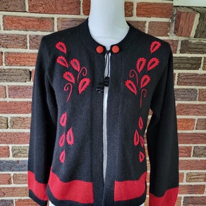 Vintage Alpaca Style Made in Bolivia Embroidered Cardigan