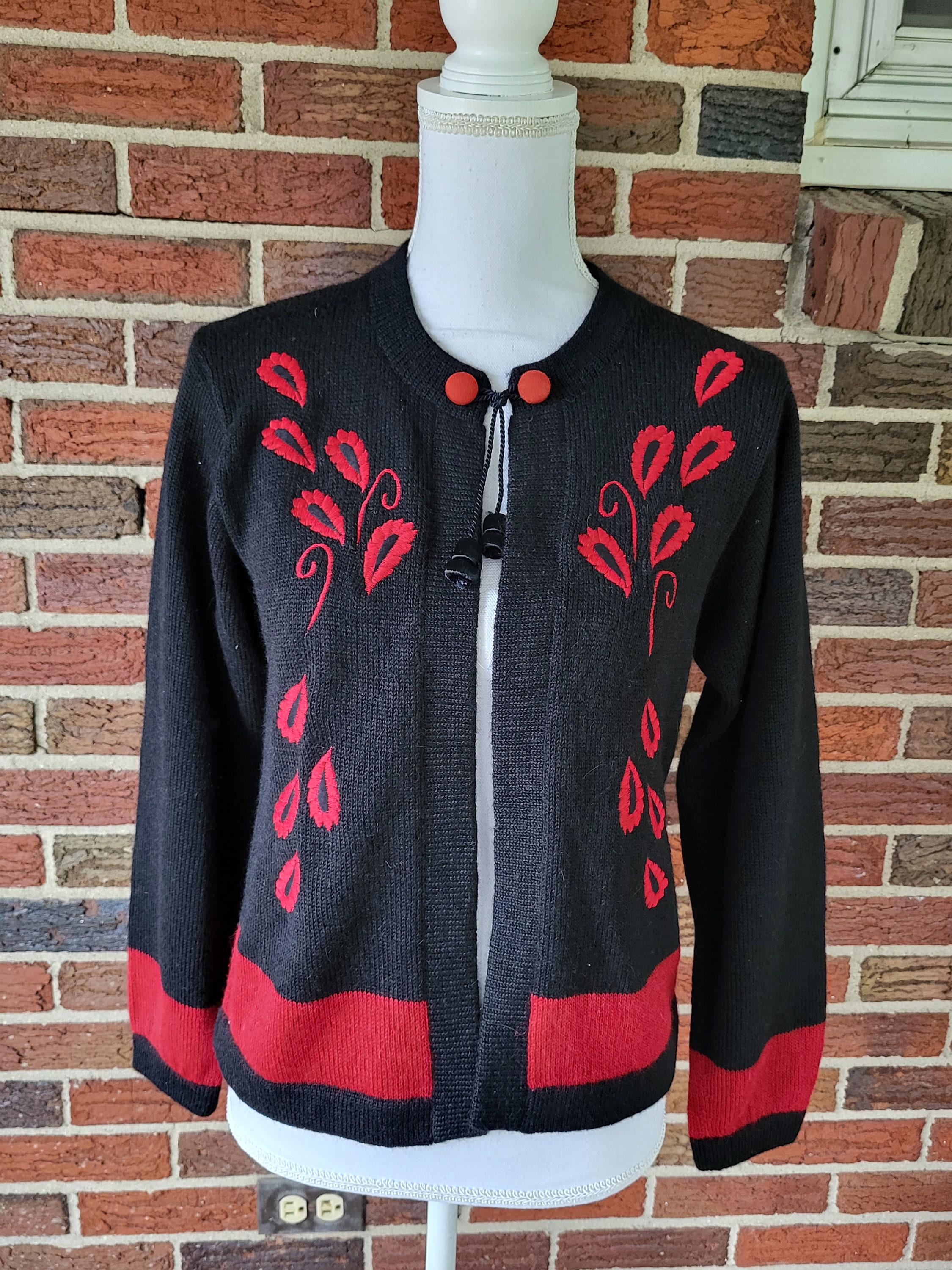 Vintage Embroidered Alpaca Cardigan Made in Bolivia - Etsy
